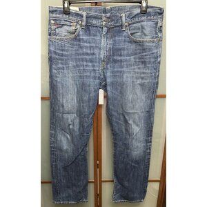 Ralph Lauren Polo Vintage Varick Slim Straight Blue Mens Denim Jeans 36 x 32